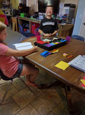 This kiddo is just having a little fun while building.