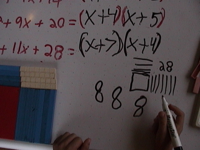 Brahma Algebra x² + 11x + 28 done