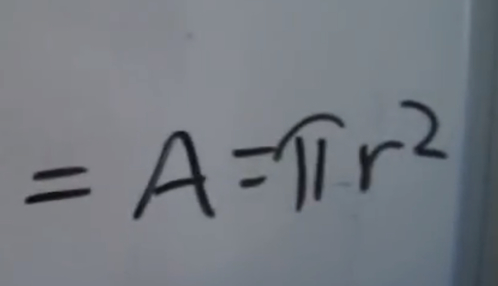 Area equals Pi r squared